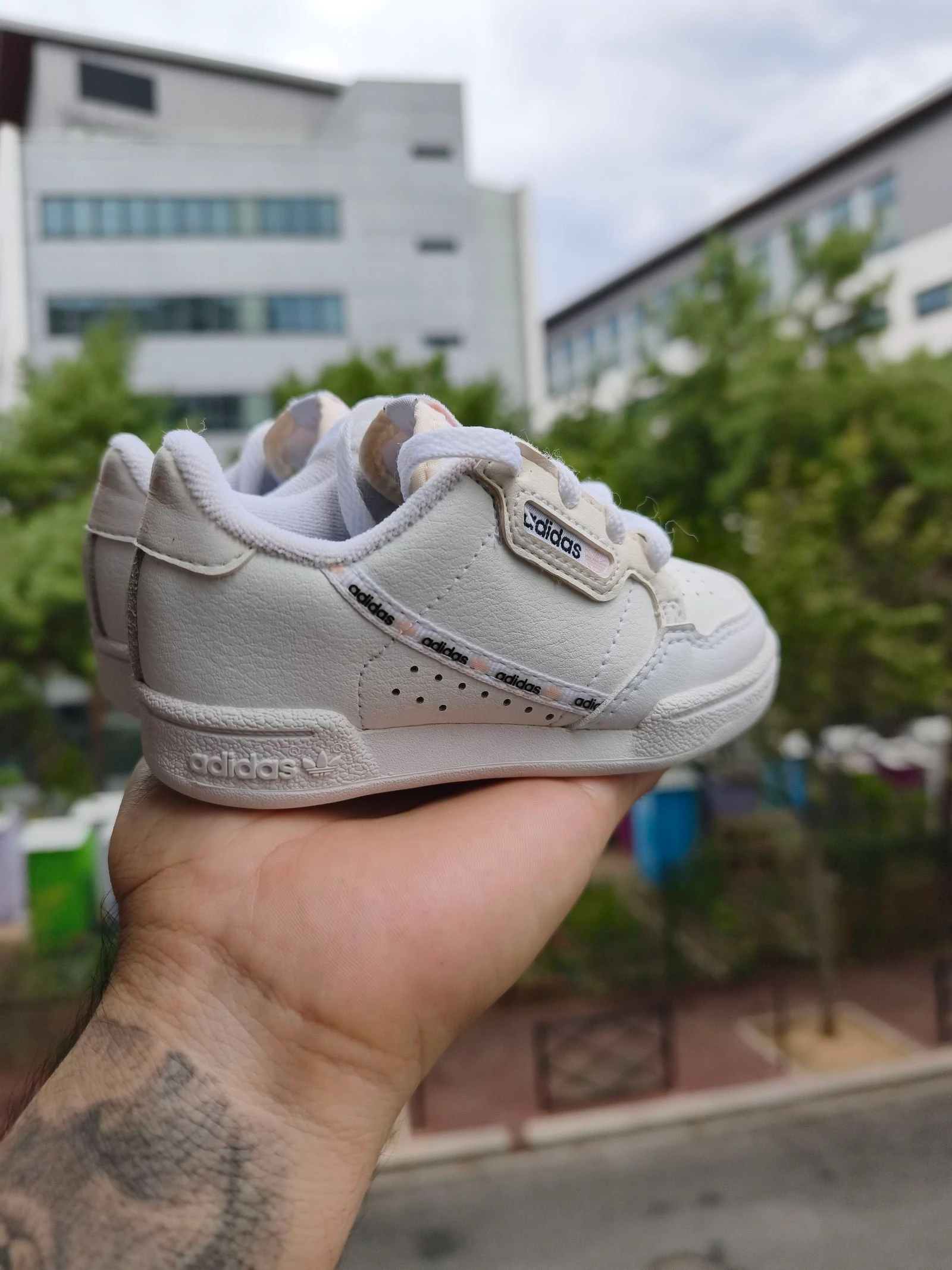 ADIDAS CONTINENTAL 80 BABY SNEAKERS WHITE PINK SIZE 23 EU EXCELLENT CONDITION – photo 3